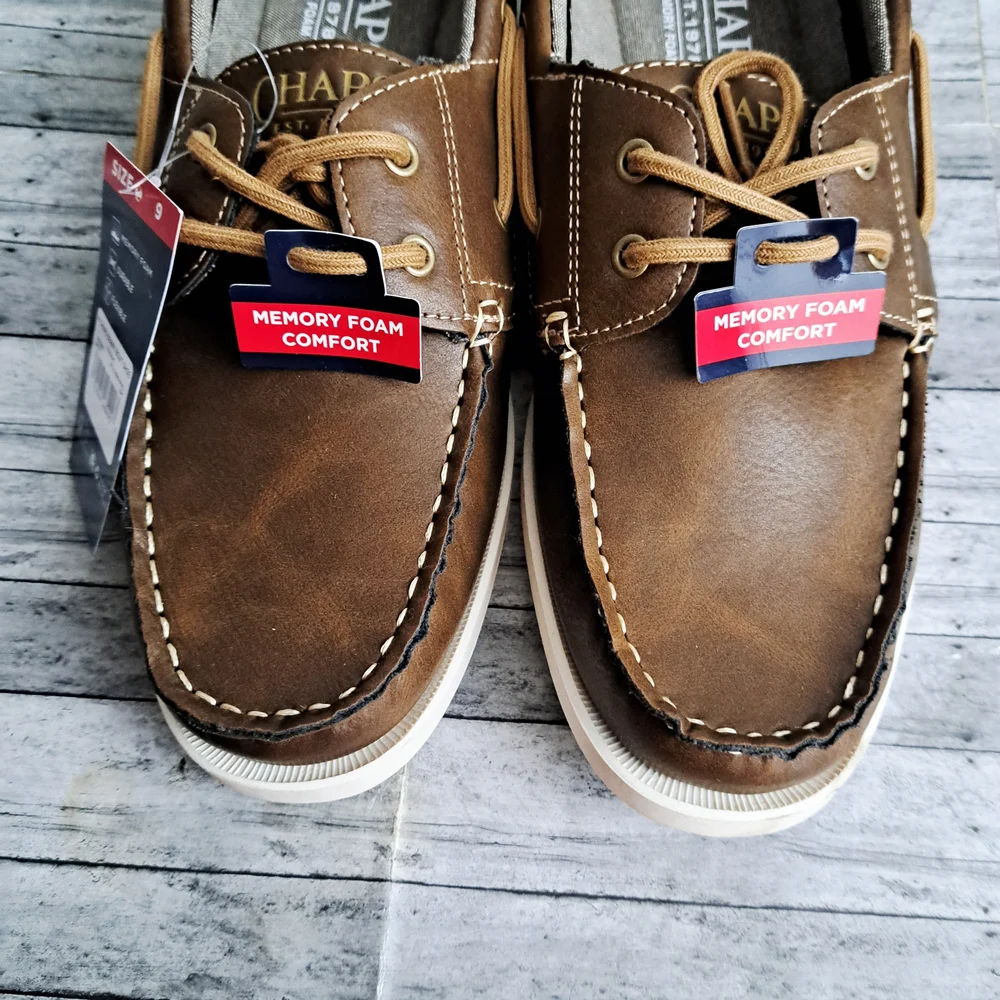 Chaps Men's Benny Boat Brown Loafer Shoes
